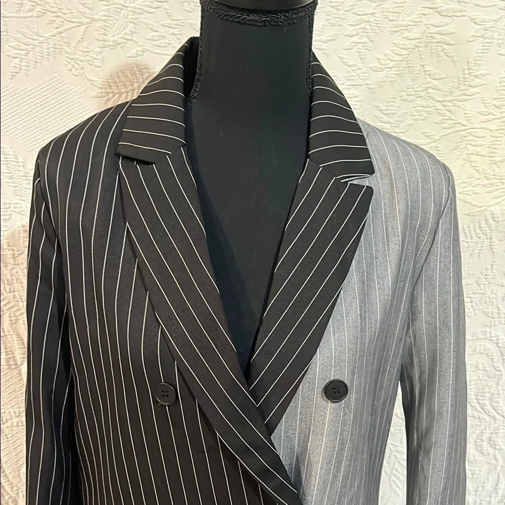 Black and Gray Pinstripe Blazer,‎ size medium